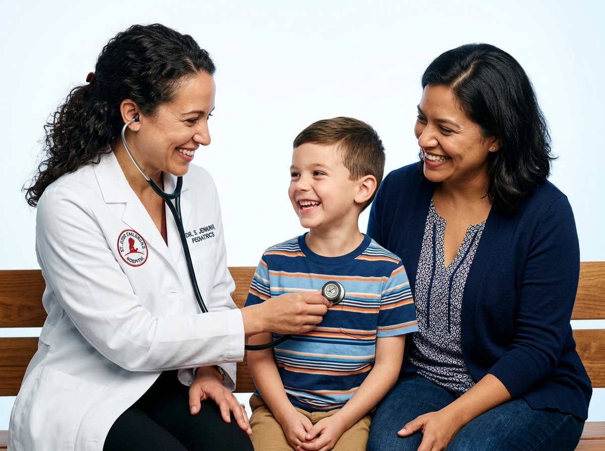 Healthcare doctor with patient family